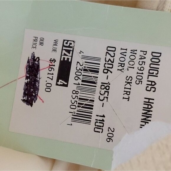 Nwt Douglas Hannant vintage womens $1617 ivory wool skirt size 4 - Picture 9 of 9